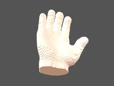 Voxel Style Hand v1 001 3D model
