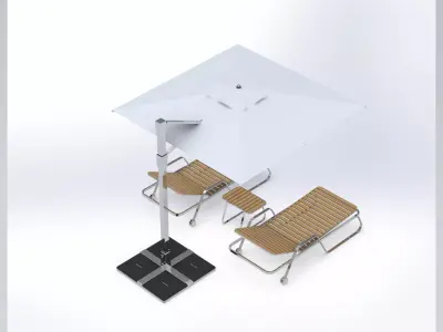 sun loungers 3D model