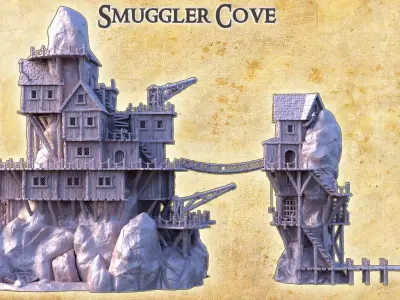 Smuggler Cove Tabletop Terrain 28 MM 3D print model