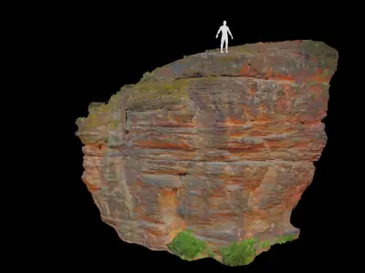 PBR Rocks Stone Forest Cliff Big Drone scan 3D model