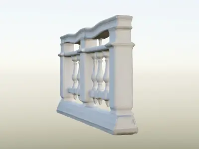 Concrete Balustrade Free 3D model