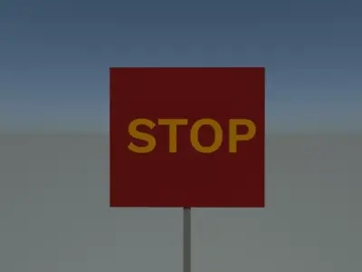 Stop Sign Free low-poly 3D model