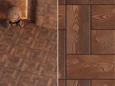 Wood Deck Tiles - PBR - 4K - Seamless Texture