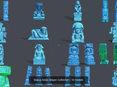 Statue Aztec Mayan Collection 3D Model Pack