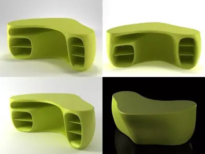 BaObab curved desk 3D model