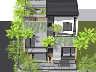 3D Model house Modern Minimalist Tropic Split Lv 3D model