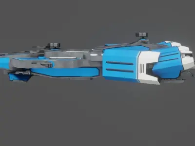 Sci-Fi  Space Ship StarMaster - LowPoly - PBR - GameReady Low-poly 3D model