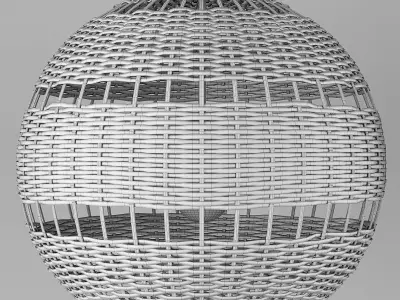 RH Montauk rattan round pendant Free 3D model