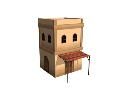 Middle Eastern Style Building - PBR Game Ready Low-poly 3D model purchase