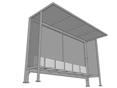 Bus Stop - Bus Station 01 3D model