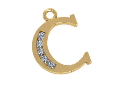 26 Alphabet pendant necklace charms 3dm models pack  3D print model