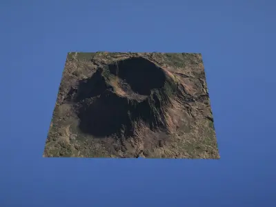 Landscape Environment Volcano Snow 37 Low-poly 3D model