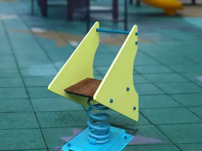 Spring Rider Low-poly 3D model