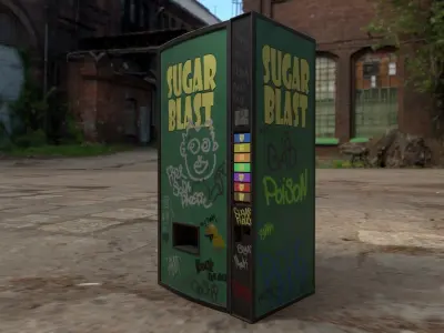 Soda vending machine pbr low poly Low-poly 3D model