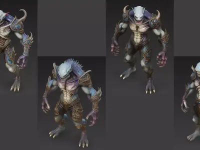 Armored Humanoid Monster Variants Pack 3D Models 3D model