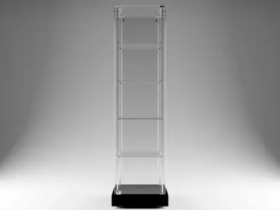 Narrow Frameless Glass Tower With Dark Brown Base - eddies 3D model