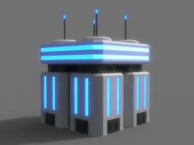 PBR Sci-Fi Building A25 Low-poly 3D model