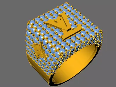 LV diamond ring 3D print model