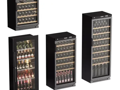 POZIS wine showcase-refrigerators with lighting - 4 models 3D model