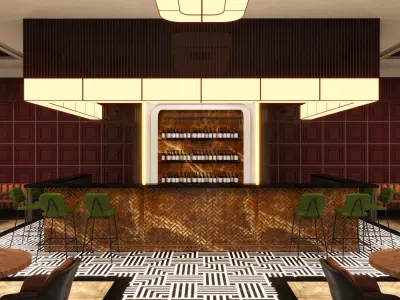 Restaurant - Cafe - Casino - Bar 3D Model - Corona Render 3D model