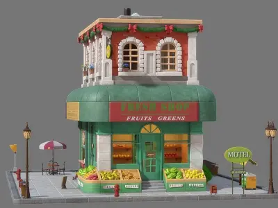 Cartoon House 08 3D model