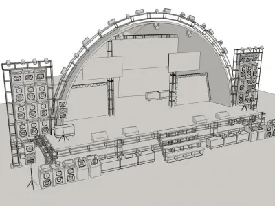 Concert scene Low-poly 3D model
