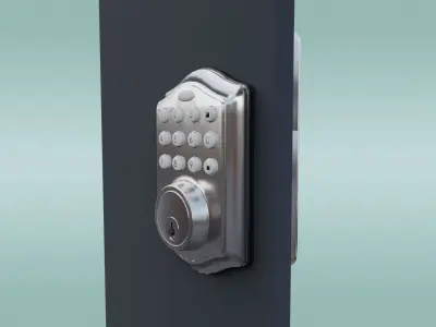 Electronic Digital Door Lock Low-poly 3D model