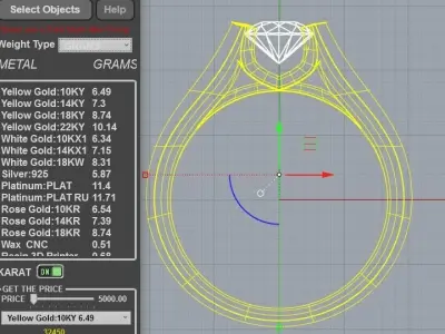 unisex diamond ring 3D print model purchase