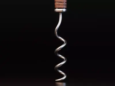 Vintage Corkscrew Wine Opener Free low-poly 3D model
