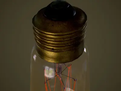 Vintage light bulb Edisson PBR Low-poly 3D model