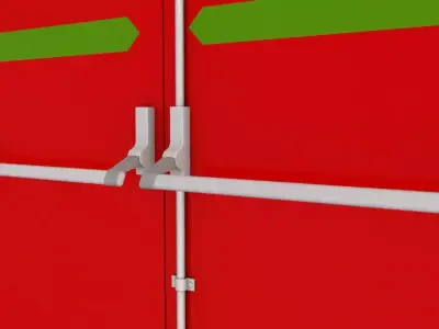 3D model Double Fire Exit Red 3D model