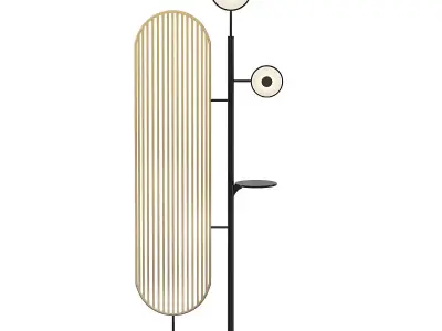 HELMA floor lamp with base and two circular lights 3D model