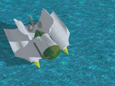 Vaisseau boat floating in water 3D print model