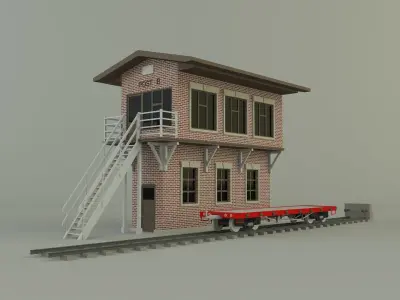 Train station building model 3D model