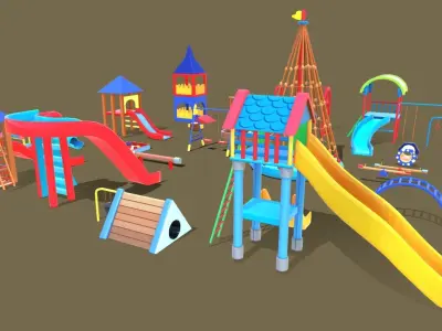 Playground Kid Low-poly 3D model