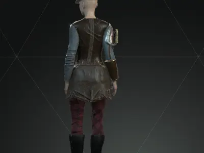  Steampunk rigged character Low-poly 3D model