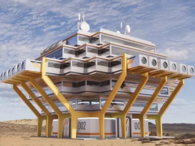 Sci-fi Laboratory block 002  3D model