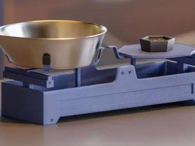 Old Weighing scale - Vintage Medieval Indian Style 3D model