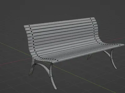 Bench wooden Free 3D model