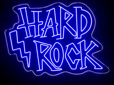 Hard Rock Neon Sign 3D model