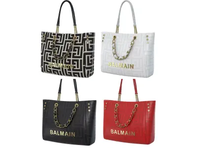 Balmain 1945 Soft Jacquard Tote Bag 3D Model Pack