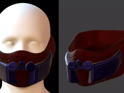Gas mask helmet 3d model scifi Low-poly  Low-poly 3D model 265