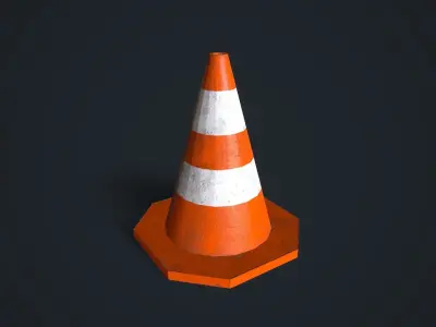 Traffic Cone Free low-poly 3D model