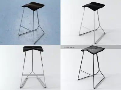 Triton four different bar stools 3D model