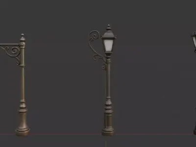 Vintage Street Light Pack 3 Victorian Lamp Posts