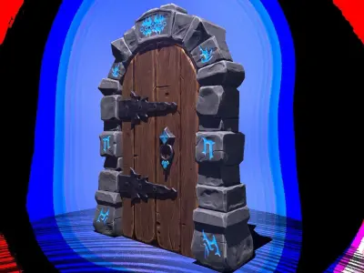 Dungeon Door Low-poly 3D model