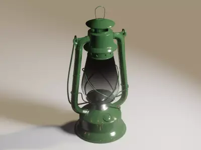 Old kerosene lantern Low-poly 3D model