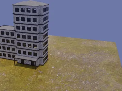 Detailed Apartment Building Free low-poly 3D model