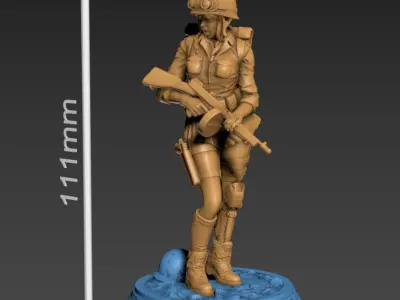 Soldier Girl 100mm and 32mm 3D print model