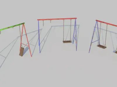 Playground Swings - Low-poly PBR  Low-poly 3D model